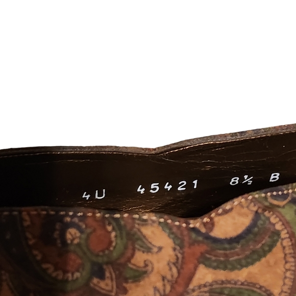 Vintage Stuart Weitzman Women's Paisley Suede Leather Heels w/Box Size 8.5B - Picture 3 of 11